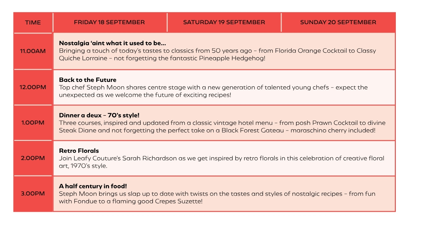 A26 Live Stage Timetables Secret Garden