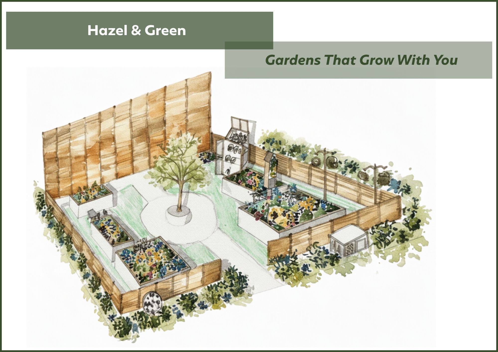 Hazel and Green Show Garden
